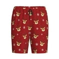 thumbnail image 6 of Daiia Reindeer Faces Festive Red Mens Woven Stretch Pajama Short,Short Pajama Pants-X-Large, 6 of 7