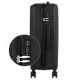 Hikolayae 3Piece Hard Shell Spinner Luggage Set, Black Lightweight