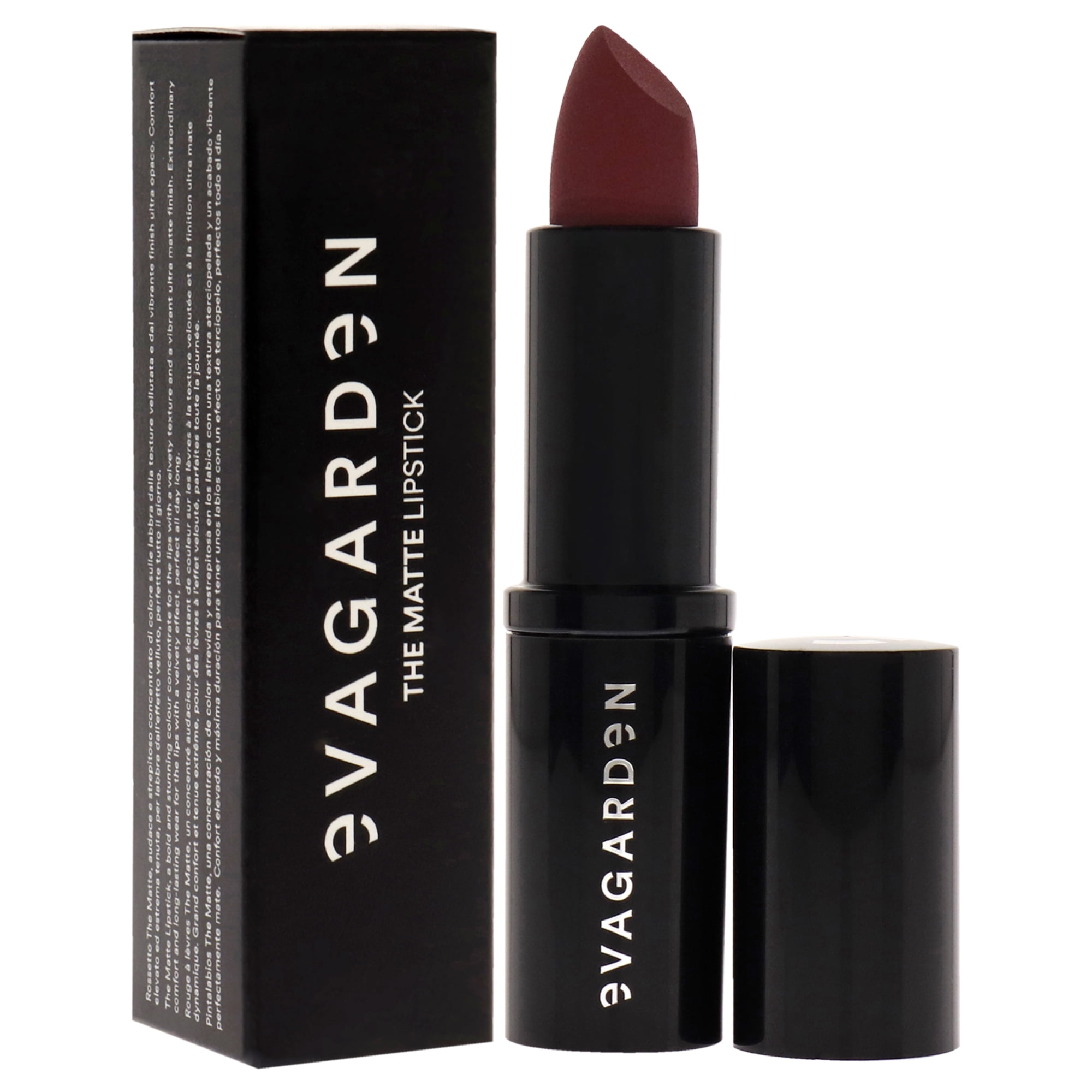 EVAGARDEN The Matte Lipstick - Velvety Texture and Vibrant Ultra-Matte Finish - Pigmented, Soft and Silky Formula and Smooth Application - Offers Bold Saturated Color - 634 Purple Red - 0.1 oz