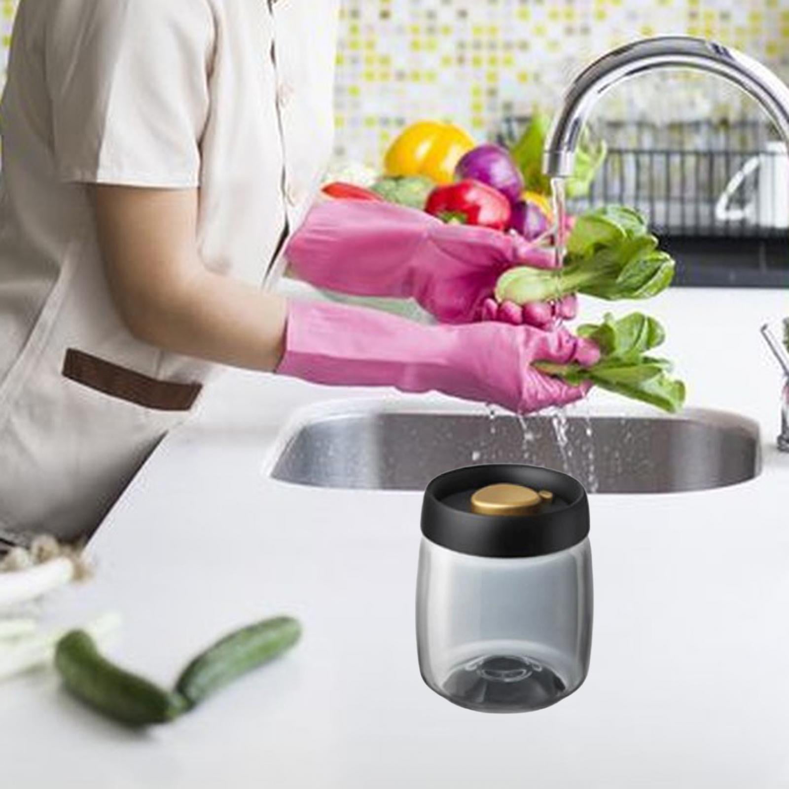 Glass Box Multifunctional Freestanding with Vacuum Lid Food Storage Container Airtight Rice Storage Container  Medium