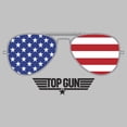 thumbnail image 2 of Women's Top Gun American Flag Aviator Sunglasses Logo  Graphic T-Shirt, 2 of 4
