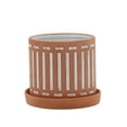 thumbnail image 4 of Flower Pots and Planters for Home Decor - Terracotta Ceramic Plant Pots with Stripe Design and Saucers for Indoor and Outdoor Use - Ideal for Garden, Patio, or Room Decor Set of 2 - 8", 6" Orange, 4 of 7