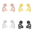 thumbnail image 2 of Jumpingount 1 par de pendientes de aleación para mujer, pendientes portátiles elegantes que no se desvanecen galvanizados para mujer, joyería, Type3 NO3, 2 of 6