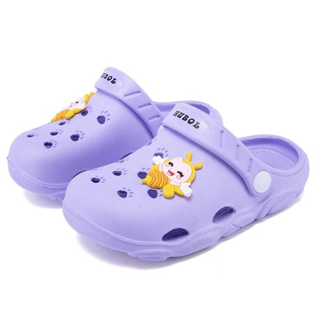 

Girls Clogs With Cartoon Bee Charm Garden Shoes Summer Comfortable Lightweight Hollow Out Sandals For Toddler Children Kids