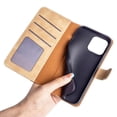 thumbnail image 6 of Flip Leather Wallet Mobile Phone Case for iPhone 13/iPhone 13 Pro/iPhone 13 Pro Max Full Cover Anti-slip Case with Card Slots Magnetic Kickstand Phone Holder, 6 of 6