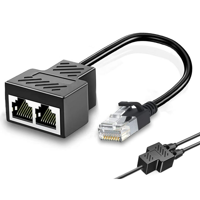Ethernet Splitter 1 to 2 RJ45 Network Adapter, Suitable for  Computer/Router/Network Box with RJ45 Interface, Compatible 