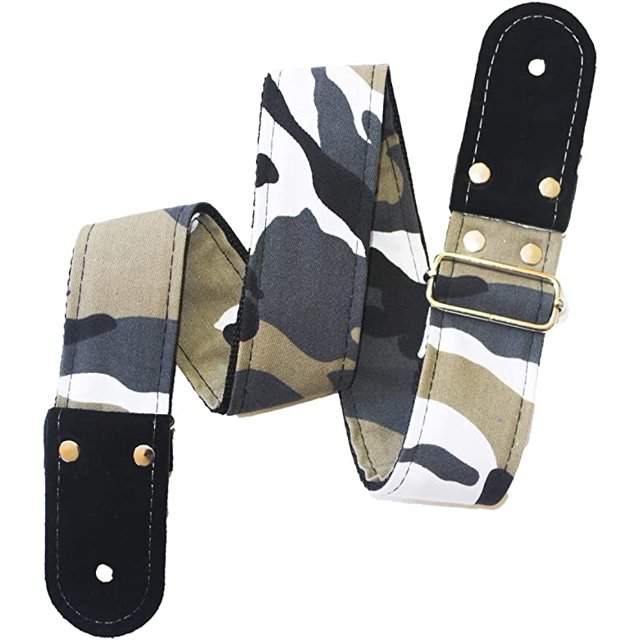 Correa para guitarra, Strap guitarra acústica, bajo eléctrico, guitarra eléctrica Kidam Camuflaje gris