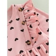 thumbnail image 6 of Seyurigaoka Toddler Girls Valentine's Day Dress Long Sleeve Crew Neck Buttons Dress Spring Autumn Heart Print Dress with Headband, 6 of 9