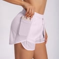 thumbnail image 4 of XPMWRP Women's 2-in-1 Running Shorts with Mesh Liner Quick Dry High Waist Athletic Workout Shorts Breathable Gym Shorts with Pockets Pink L, 4 of 9