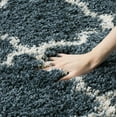 thumbnail image 6 of SAFAVIEH Hudson Jaye Plush Geometric Shag Area Rug, Slate Blue/Ivory, 5' x 5' Round, 6 of 8