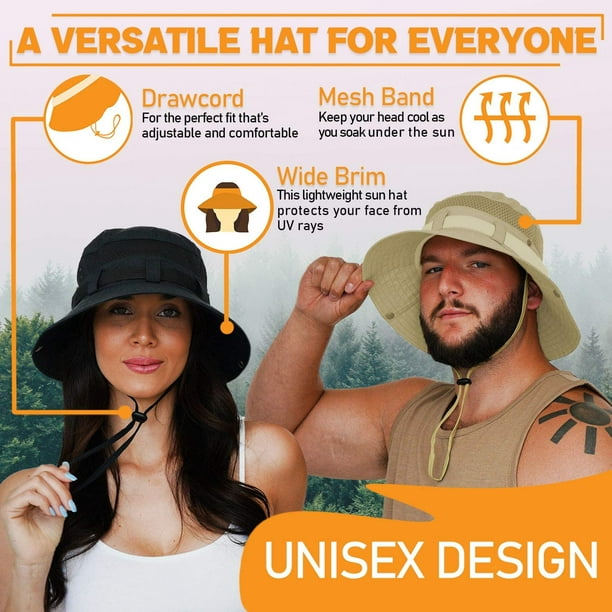 Sun Hat Safari Hat - Wide Bucket Hats Men and Women (Wanderer Series) 