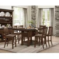 thumbnail image 7 of Dark Brown Finish Counter Height Chairs Set of 6 Fabric Upholstered Transitional Dining Kitchen Furniture, 7 of 7