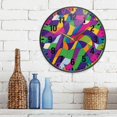 thumbnail image 3 of Yayeee Wall Clock Battery Operated 9.5" Silent Quartz Non-Ticking for Living Room Decor, Colorful Plaid, 3 of 8