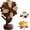 Walnut & Beech Wood, variant on 5 Sunflower Wooden Trivets for Kitchen Table - Beech Wood Heat Resistant Foldable Trivet Mats Set for Hot Pots Pans Bowls Dishes Teapots, Tree-Shaped Stand Holder Storage(Walnut & Beech Wood)