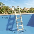 thumbnail image 2 of Adjustable 5-Step Above Ground Pool Ladder with Handrails, Cream HDPE Non-Slip Pool Stairs, 63.4"-69.3" Height, 300 lb Capacity for Outdoor Swimming Pool Entry and Patio Use, 2 of 7