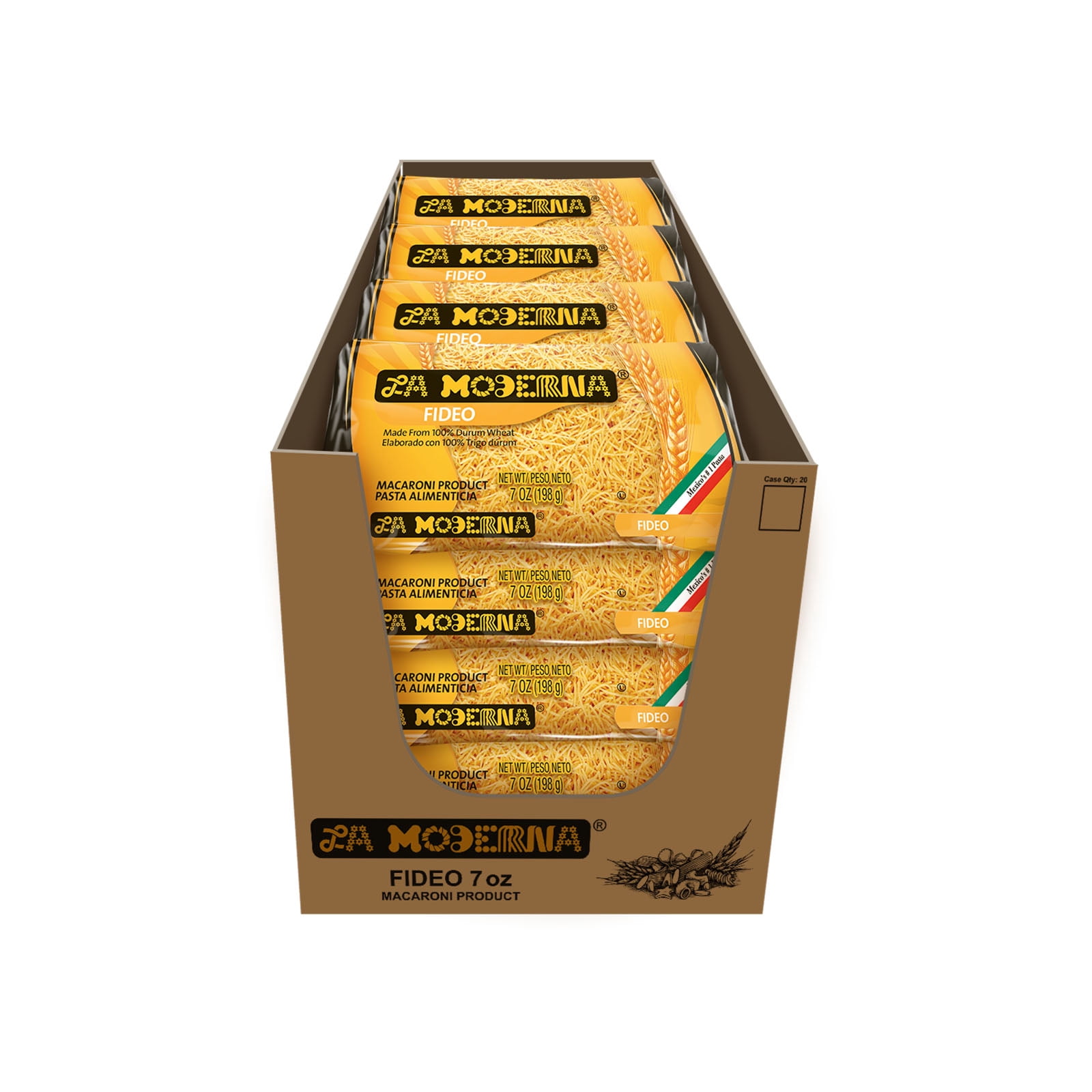 (20 pack) La Moderna Fideo Macaroni, 7.05 oz