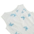 thumbnail image 5 of IBTOM CASTLE Women's 1950s Vintage Dress Short Sleeve Heart Print Mesh Retro Evening Prom Cocktail Party Swing A Line Dress L White + Blue Butterfly, 5 of 8