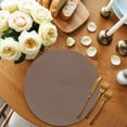 thumbnail image 2 of Pure Brown Round 15 Inch Placemats Set of 8, Simple Solid Color HeatResistant Non Slip Place Mats for Dining Table, Wipeable Braided Kitchen Table Mats for Housewarming, 2 of 9