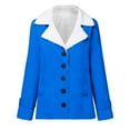 thumbnail image 3 of clear 50% off Usmixi Womens Winter Plush Coat Casual Overcoat for Women Long Sleeve Open Button Down Solid Loose Outerwear Thickened Warm Lapel Fleece Lined Jacket Coats 2023 Plush Coat, 3 of 4