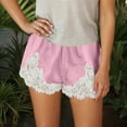 thumbnail image 2 of TrendOFT Womens Boxer Shorts with Lace Trim Y2k Micro Mini Satin Silk Pajama Shorts Knickers Low Rise Lounge Pj Bottoms Pink S, 2 of 5
