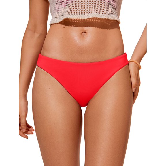 Bombacha de Bikini CRZ YOGA Cadera Baja Cheeky Roja Talle Grande