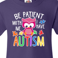 thumbnail image 4 of Inktastic Be Patient with Me I Have Autism with Owl and Puzzle Pieces White Text Youth T-Shirt, 4 of 5