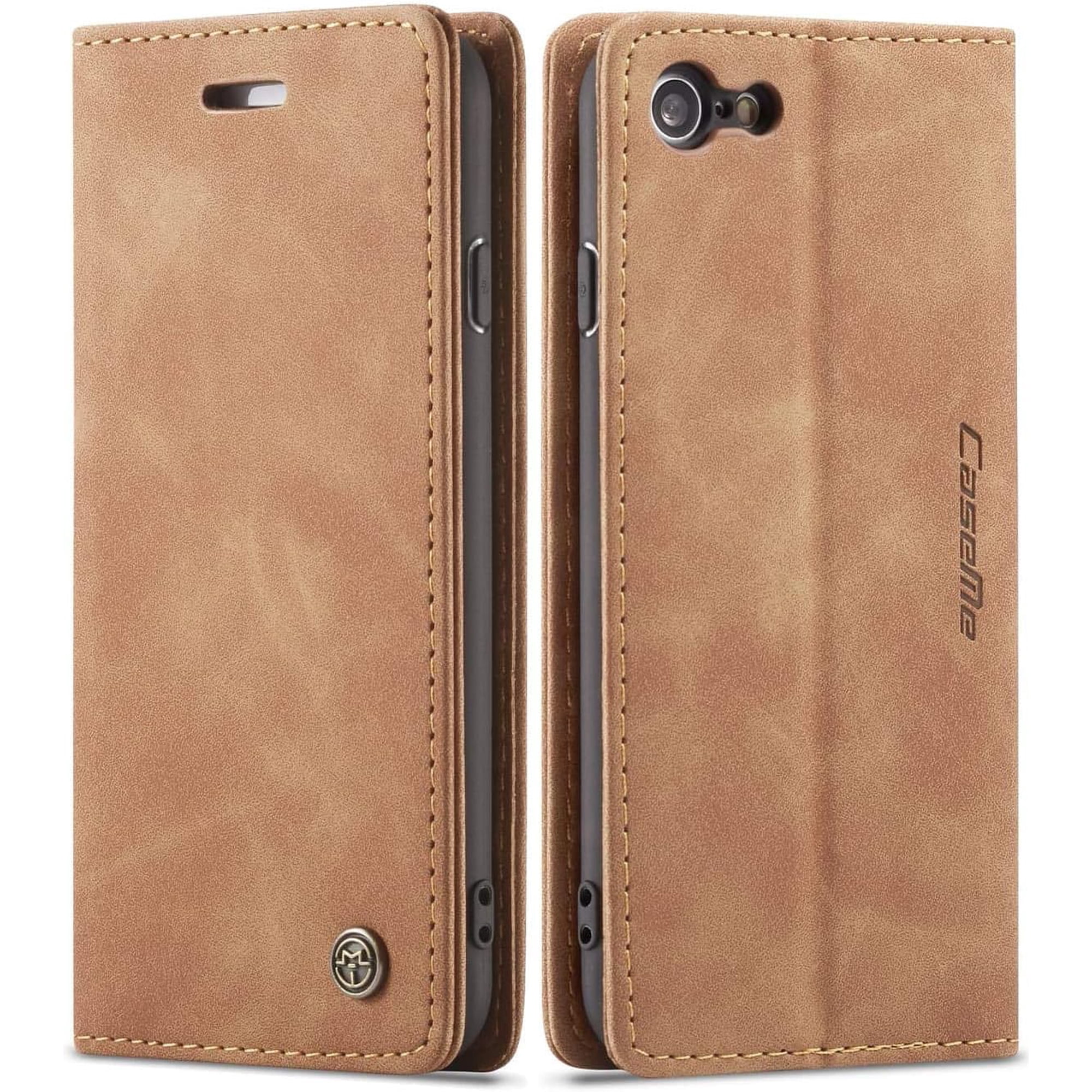 iPhone 8 Wallet Case iPhone 7 Leather Case, Folio Case with Kickstand Credit Card Holder Magnetic Closure Folding Flip Book Cover Case for Apple iPhone 8 iPhone 7 - Brown