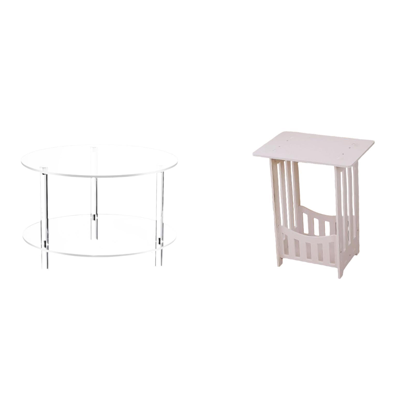 Tnarru Clear Acrylic Bedside End Table Versatile Portable Nightstand for Living Room Bathroom Home Hotel Cafe Hallway Lounge Balcony