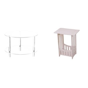 Tnarru Clear Acrylic Bedside End Table Versatile Portable Nightstand for Living Room Bathroom Home Hotel Cafe Hallway Lounge Balcony