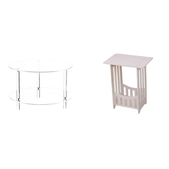 Mesa auxiliar redonda de acrílico,Mesa auxiliar redonda de acrílico,mesita de noche.,Mesa auxiliar redonda pequeña de acrílico transparente para bebidas,Mesilla de noche,Mesa auxiliar,mesa