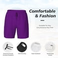 thumbnail image 3 of Fotbe Purple Traje de Baño para Hombre – Shorts de Natación de Secado Rápido con Forro y Bolsillos-3X-Large, 3 of 6
