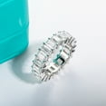thumbnail image 4 of AnuClub Moissanite Eternity Ring, Emerald Cut 6.6cttw D Color 925 Sterling Silver Wedding Band Rings for Women, 4 of 9
