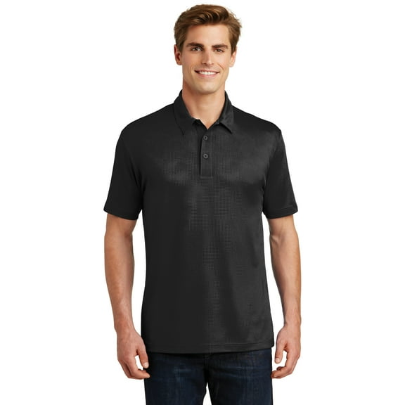Sport-Tek Embossed PosiCharge Tough Polo-XS (Black)