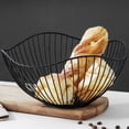 thumbnail image 4 of Fruit Bowl For Kitchen Counter Large Black Metal Wire Storage Holder Stand For Serving Candy Snack Vegetable Bread, 4 of 9