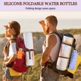 thumbnail image 4 of HLONK 2 Pcs Bouteilles d'Eau en Silicone Pliables - Réutilisables Étanches et Légères avec Mousqueton - Parfaites pour le Camping, la Randonnée et les Sports - Orange Vif et zzz, 4 of 5