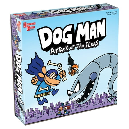 UPC: 0794764070101 | University Games | Dog Man Attack of The FLEAS Cooperative Board Game Based On The Popular Dog Man Book Series by DAV Pilkey for 2 to 6 Players Ages 6 and Up