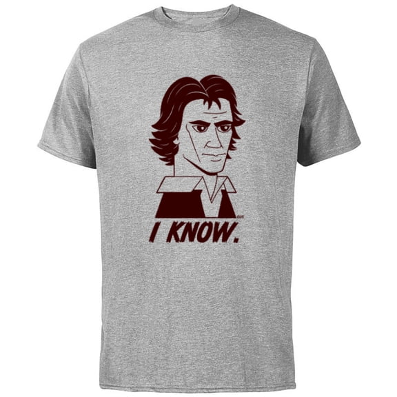 Star Wars Han Solo I Know Illustrated - Short Sleeve Cotton T-Shirt for Adults - Customized-Athletic Heather