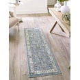 thumbnail image 3 of Rugs.com Eco Traditional Collection Rug – 12 Ft Runner Harbor Blue Medium Rug Perfect For Hallways, Entryways, 3 of 9