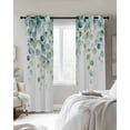 thumbnail image 3 of Sage Green Eucalyptus Blackout Curtains 63 Inches Long for Bedroom, Watercolor Botanical Leaves Thermal Insulated Room Darkening Black Out Window Curtain Panels Grommet Drapes for Living Room, 3 of 8