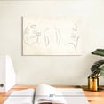 thumbnail image 3 of Elephant Stock One Line Woman Wall Art - Horizontal Canvas Wall Art - Living Room Wall Decor - People Canvas - Beige And White Decor - 12" x 8", 3 of 8