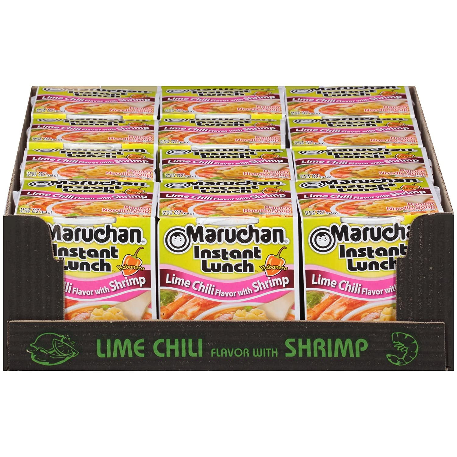 Maruchan, Instant Lunch Lime Chili Flavor with Shrimp Ramen Noodle Soup, 2.25 oz, 12 Ct
