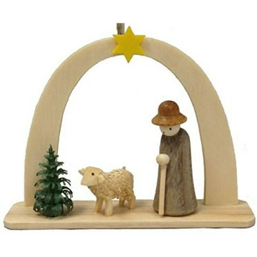 Shepherd and Sheep German Wood Christmas Arch Ornament Germany Decoration