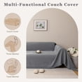 thumbnail image 6 of HUGNEO 71"x118" Chenille Sofa Cover, Non Slip Soft Tassel Couch Cover, Machine Washable Furniture Protector for Kids Pets, Dark Gray, 6 of 11