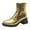 A Gold, variant on Women's Slip On Chelsea Boots Fashion Square Toe Ankle Platform Booties Patent Leather Chunky Heel Dress Shoes