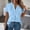 Blue, variant on pstuiky Short Sleeve Workout Tops for Women Fashion V-Neck Solid Color Women'S Blouses Comfort Loose Fit Button Tees Tops Workout Tops for Women