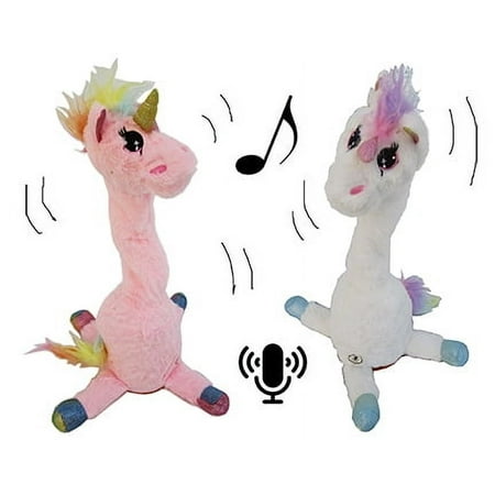15 inches Tall Mimicking Dancing Plush Unicorn with Light