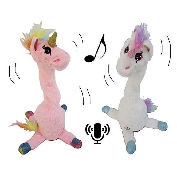 15 inches Tall Mimicking Dancing Plush Unicorn with Light
