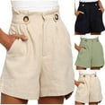 thumbnail image 3 of Summer New High Waist A Word Wide Leg Shorts Women Wear Loose Thin Thin Pants Suit Casual Pants, 3 of 7