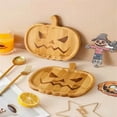 thumbnail image 2 of Assiette Citrouille Halloween Assiette Décorative en Bois pour Fournitures de Fête, 2 of 6