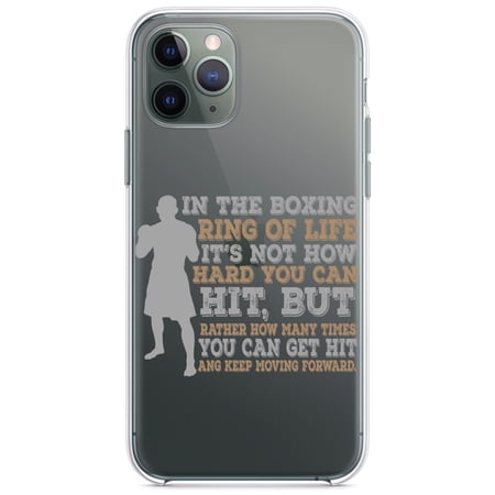 DistinctInk Clear Hybrid Case for Apple iPhone 13 Pro Max (6.7 Screen) - Boxing Life How Many Times You Keep Moving - Raised Bezel Screen Guard
